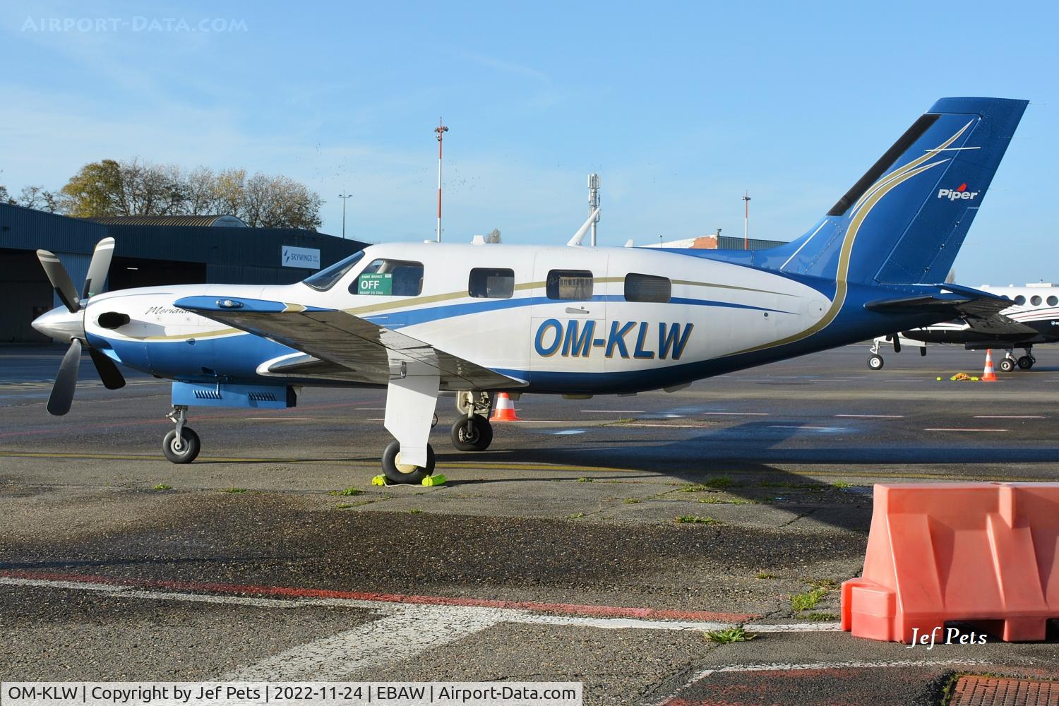 OM-KLW, Piper PA-46-500TP Malibu Meridian C/N 4697533, 2010 Piper Malibu at Antwerp Airport. Previous reg. N4404K & OK-PMB.