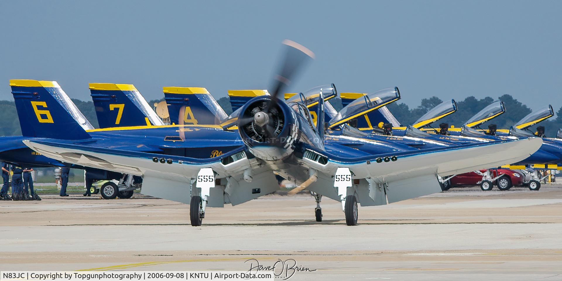 N83JC, 1943 Goodyear FG-1D Corsair C/N 67089, Skyboss heading back to the hot ramp