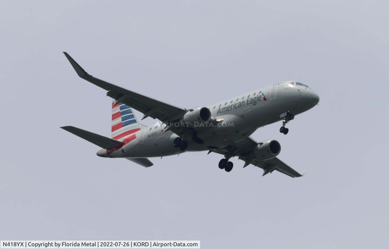 N418YX, 2013 Embraer 175LR (ERJ-170-200LR) C/N 17000383, ORD 2022
