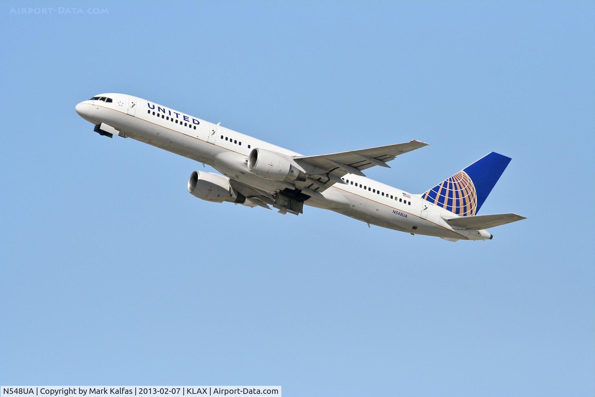 N548UA, 1992 Boeing 757-222 C/N 25396, United B752, N548UA departing 25R LAX