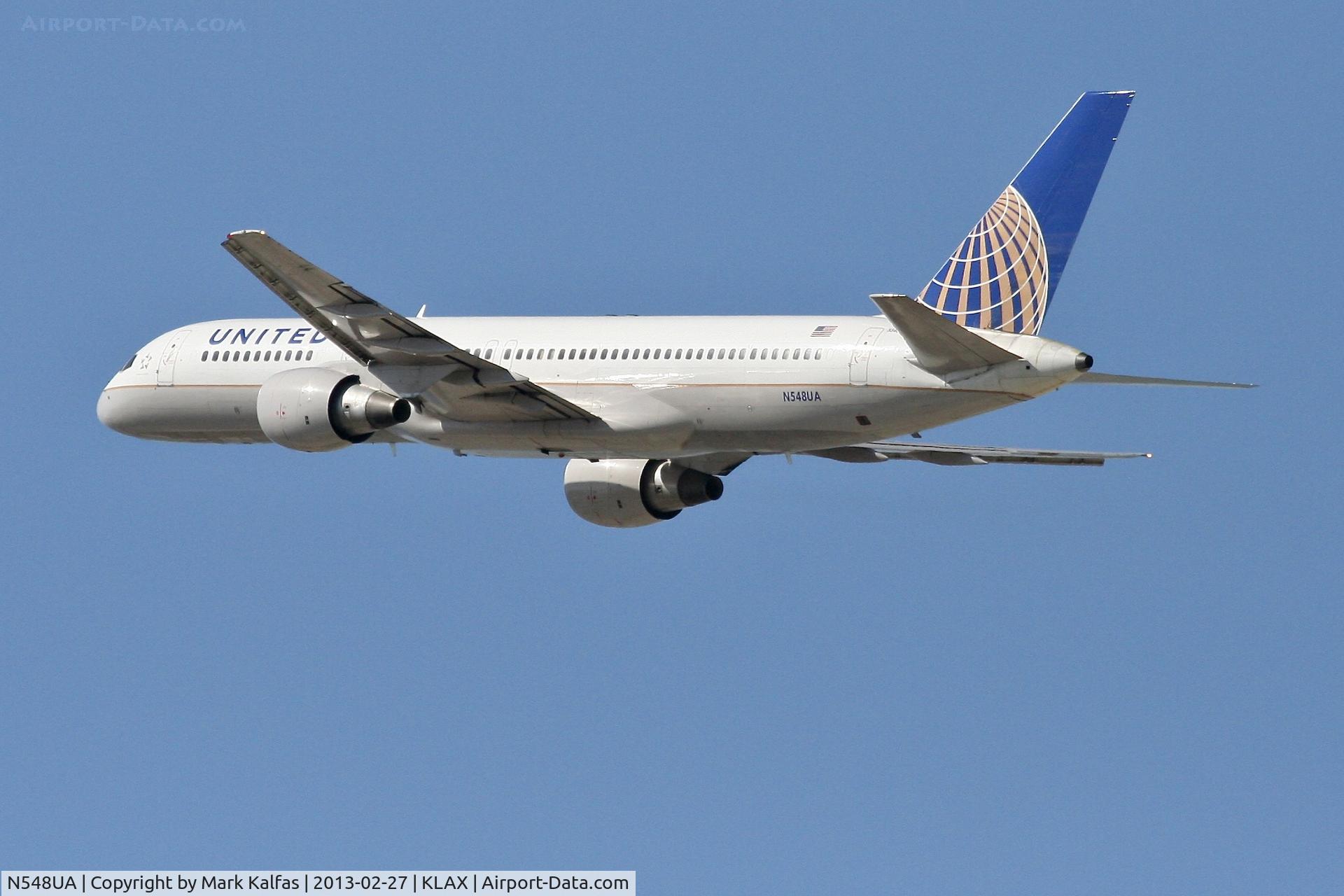 N548UA, 1992 Boeing 757-222 C/N 25396, United B752, N548UA departing 25R LAX