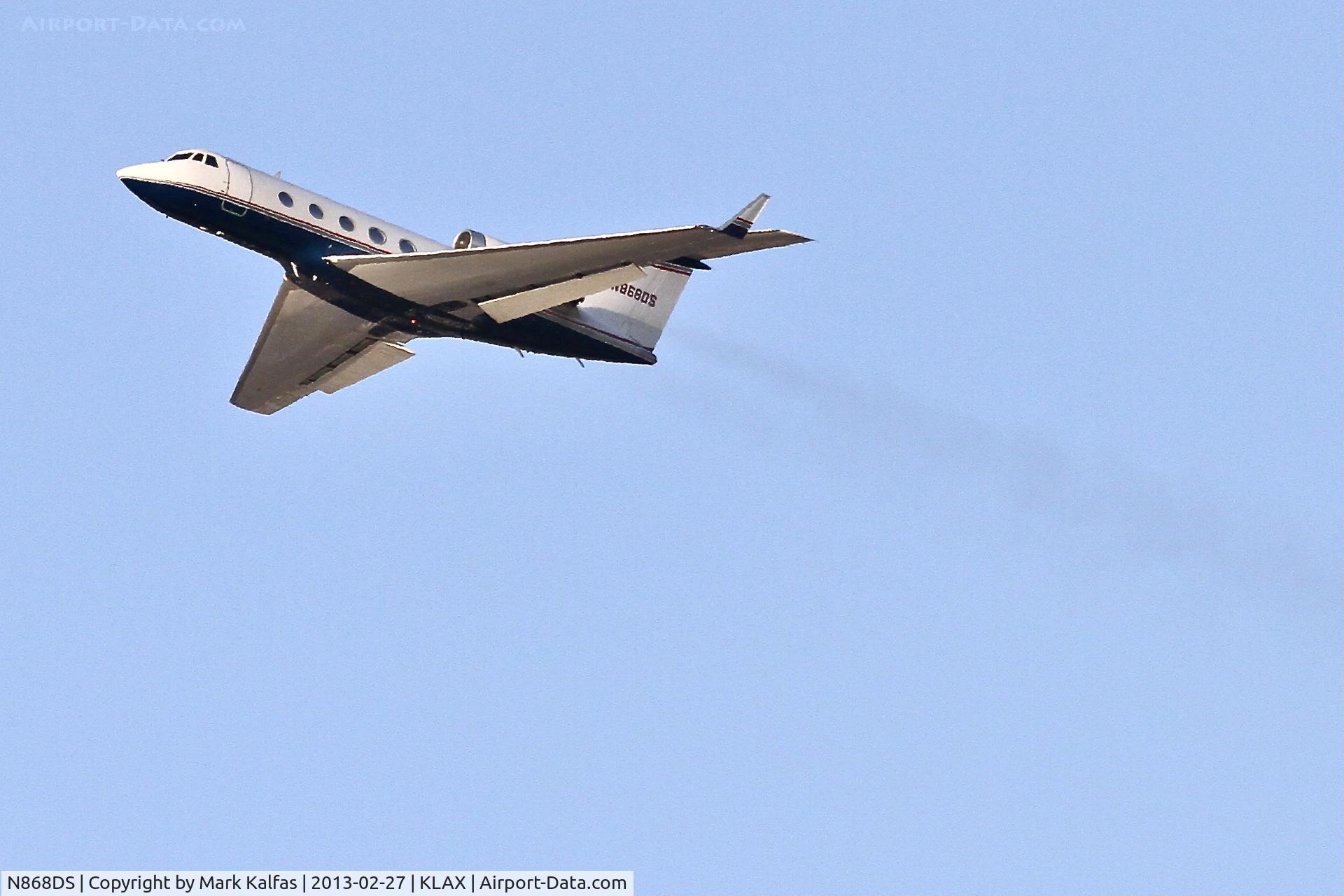N868DS, 1973 Gulfstream Aerospace G1159B C/N 123, GLF2 N868DS, Originally owned by the Chrysler Corrpration Gulfstream G1159B departing 25R