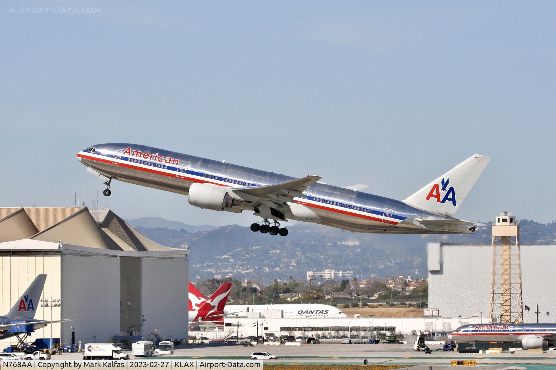 N768AA, 2006 Boeing 777-223 C/N 33540, American B772, N768AA departing 25R LAX