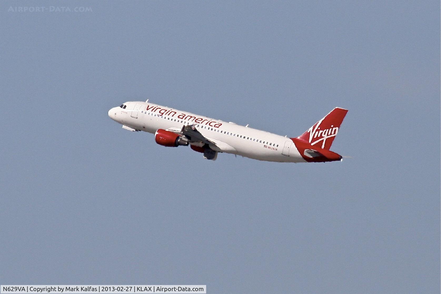 N629VA, 2007 Airbus A320-214 C/N 3037, Virgin America A320, N620VA departing 24L lax
