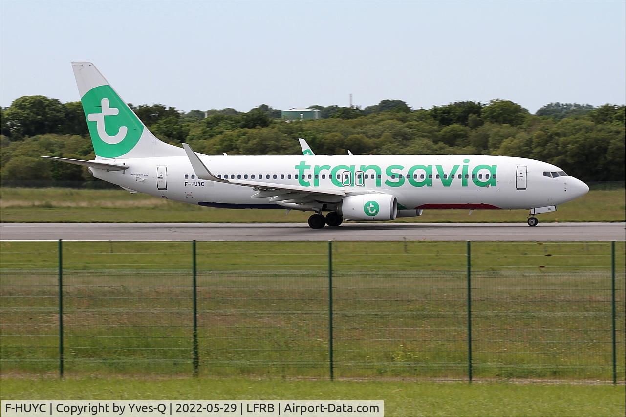 F-HUYC, 2017 Boeing 737-8JP C/N 42086, Boeing 737-8JP, Take off run rwy 07R, Brest-Bretagne airport (LFRB-BES)