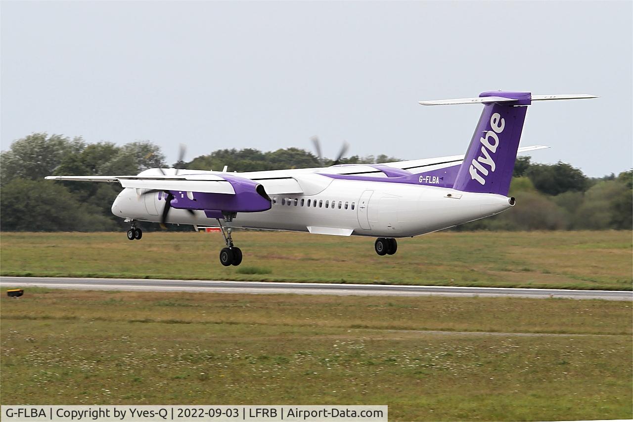 G-FLBA, 2009 De Havilland Canada DHC-8-402Q Dash 8 C/N 4253, De Havilland Canada DHC-8-402Q Dash 8, Landing rwy 25L, Brest-Bretagne Airport (LFRB-BES)