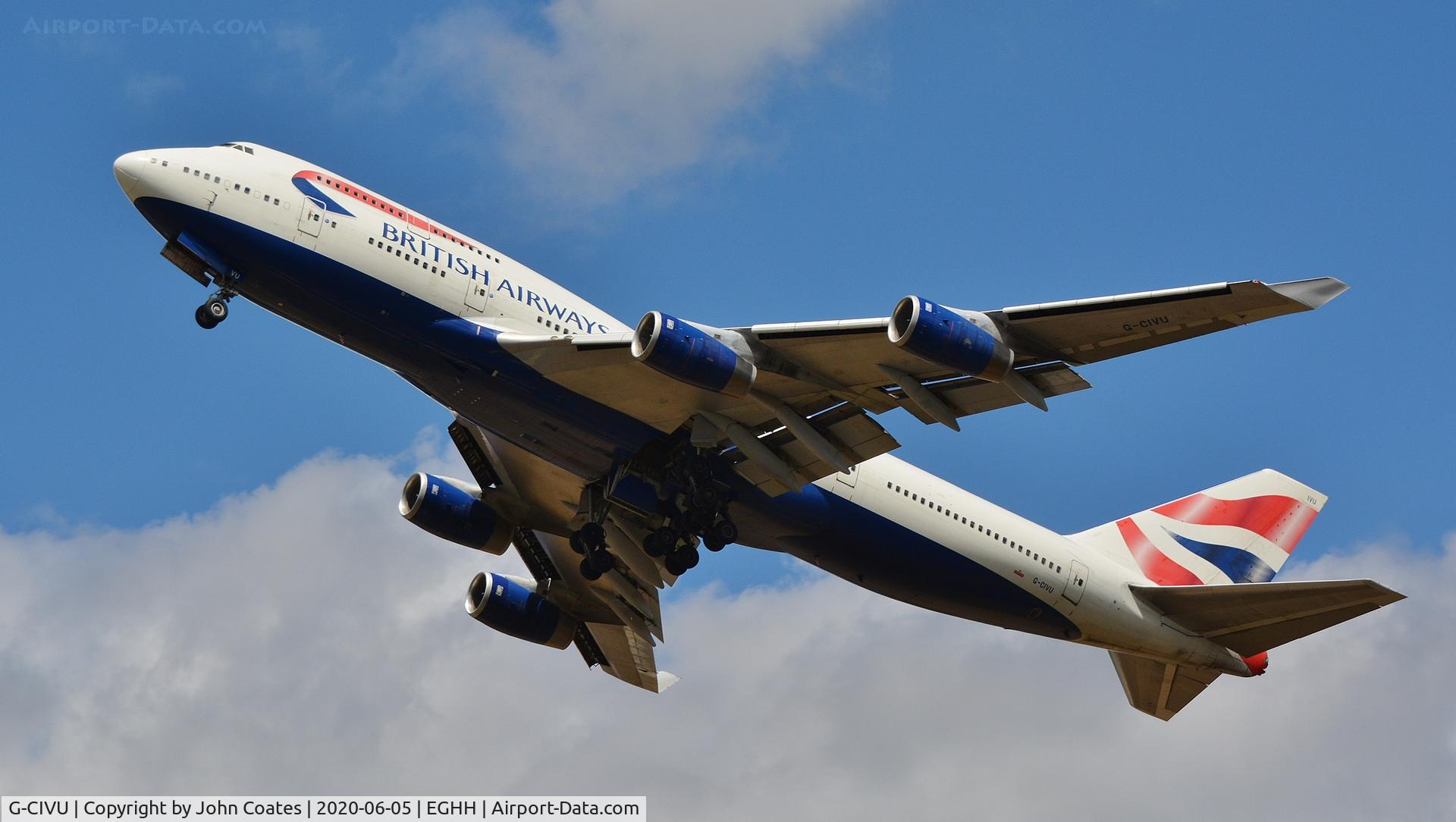 G-CIVU, 1998 Boeing 747-436 C/N 25810, Departing off 26 after period of storage due Covid crisis