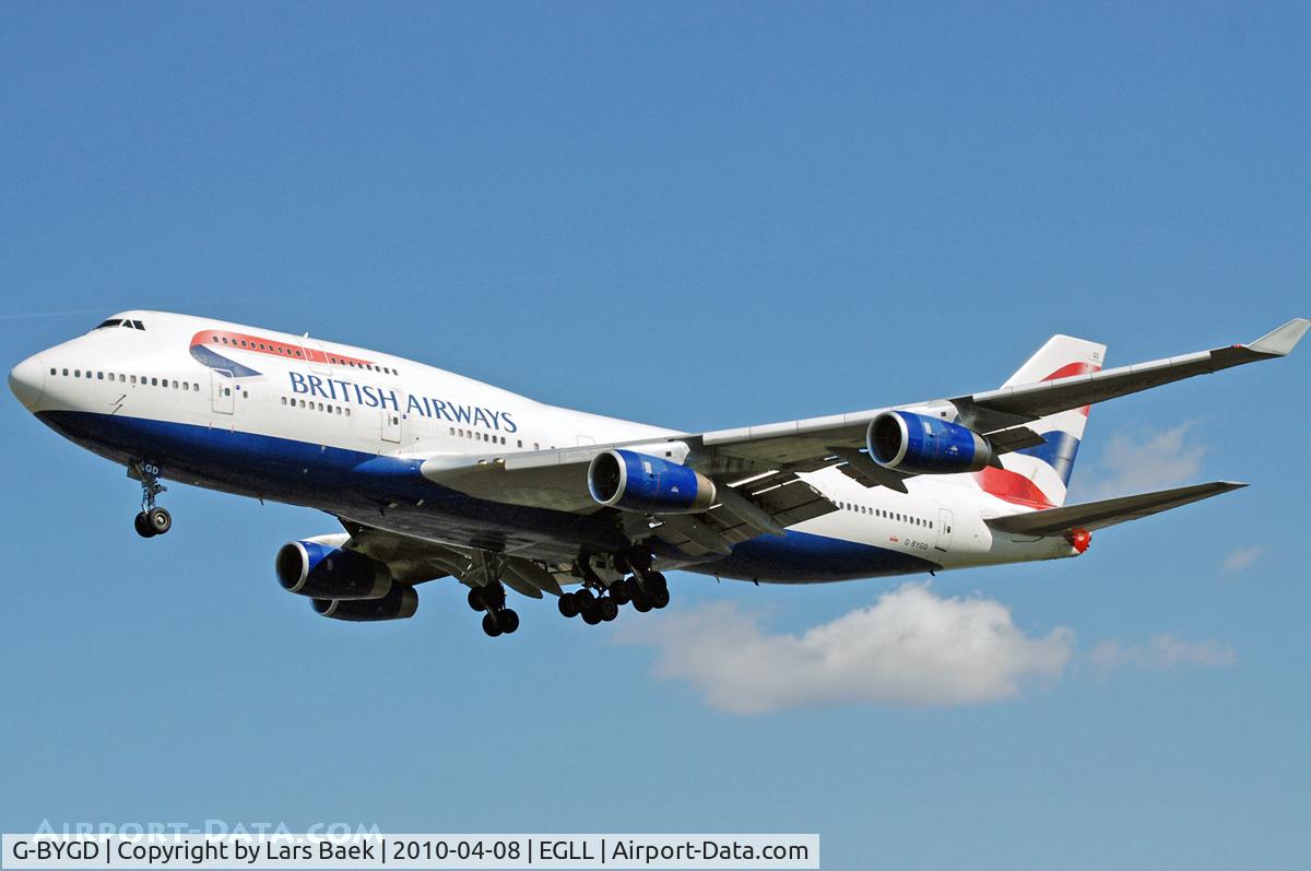 G-BYGD, 1999 Boeing 747-436 C/N 28857, RWY27L Myrtle Ave