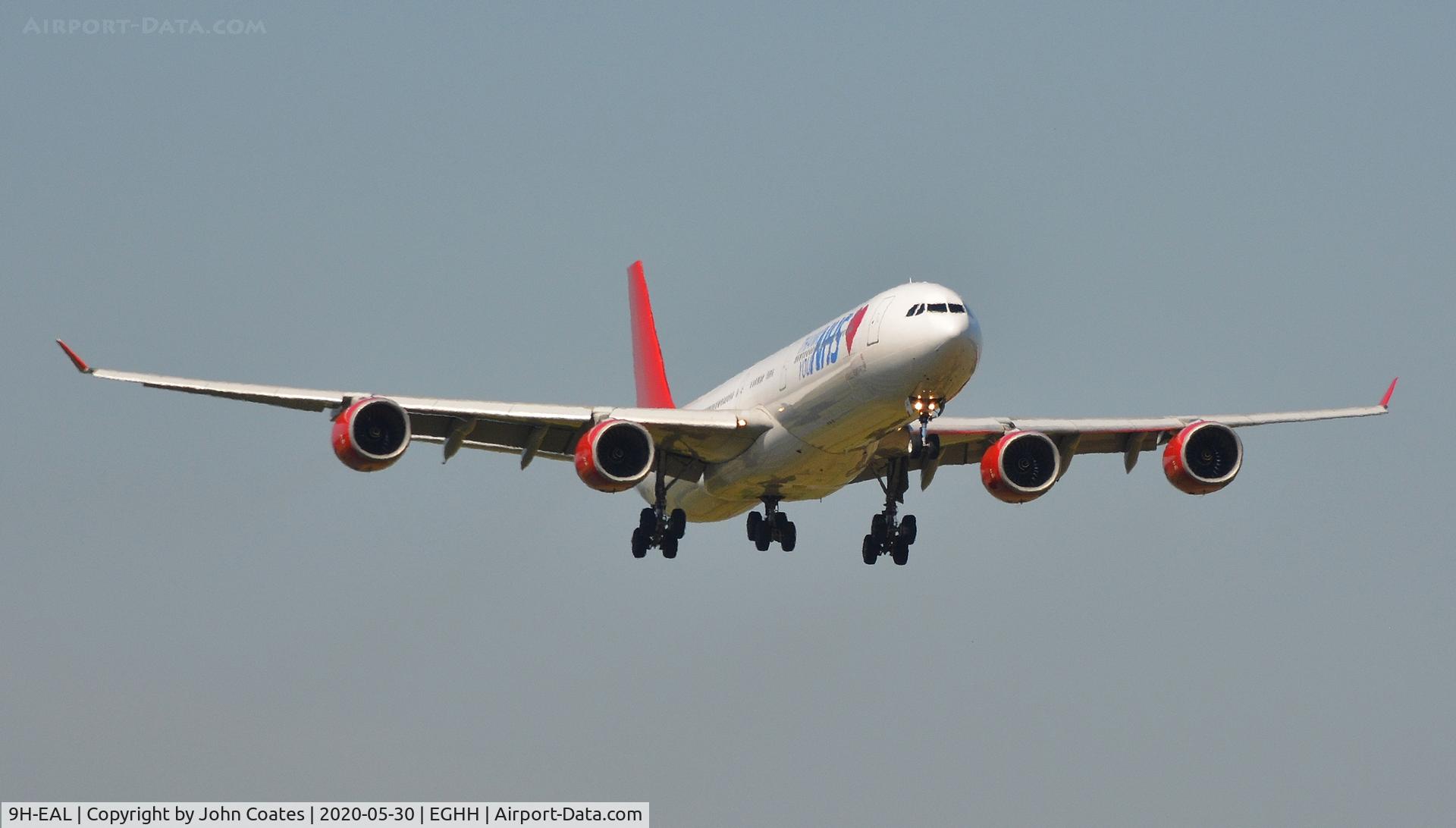 9H-EAL, 2005 Airbus A340-642 C/N 622, Distant approach to 08