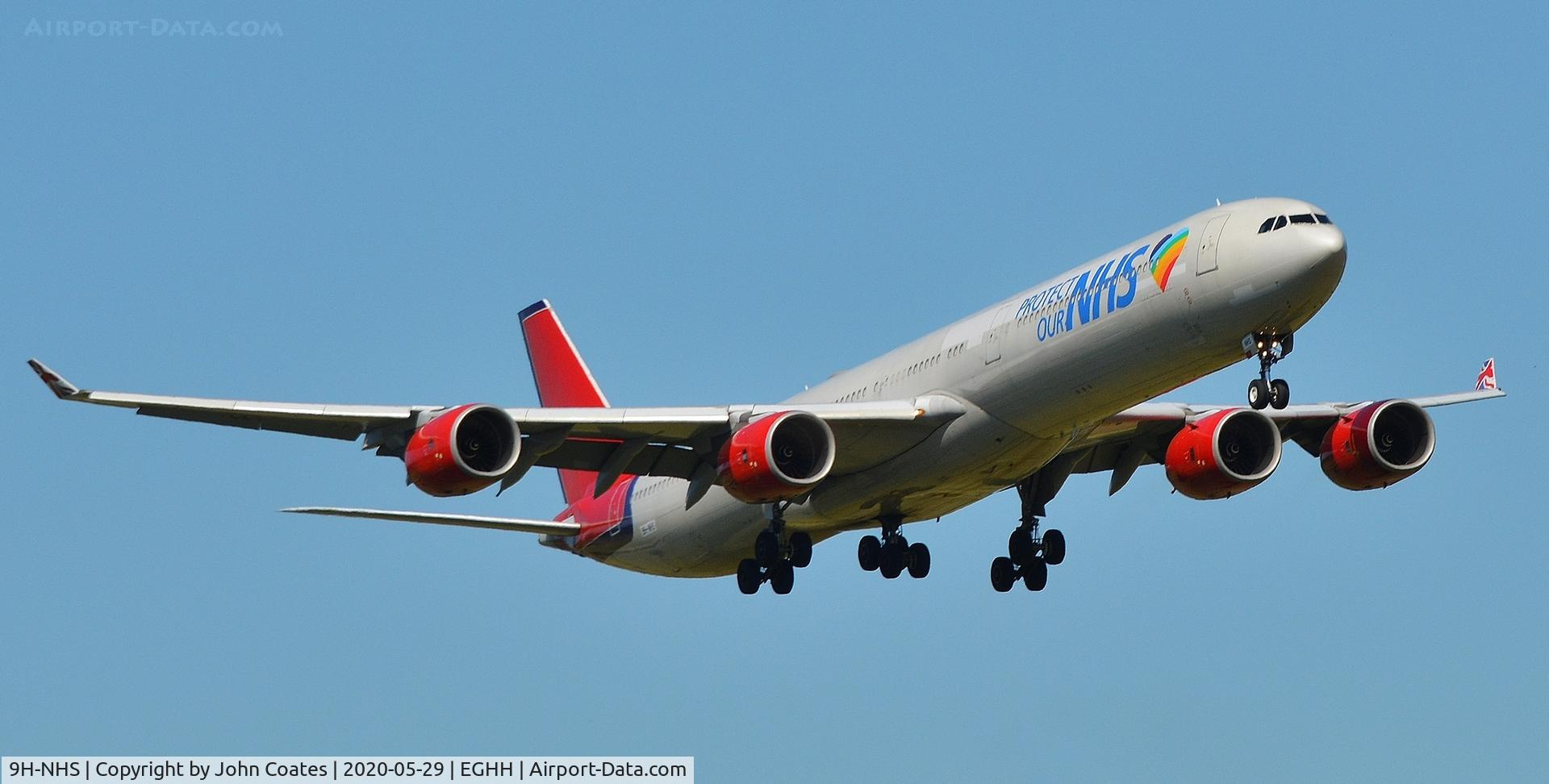 9H-NHS, 2006 Airbus A340-642 C/N 736, On approach to 08