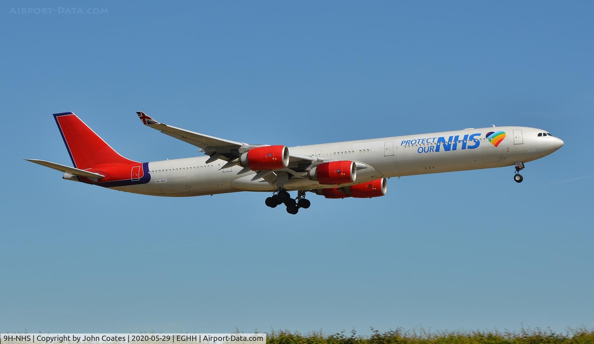 9H-NHS, 2006 Airbus A340-642 C/N 736, On approach to 08