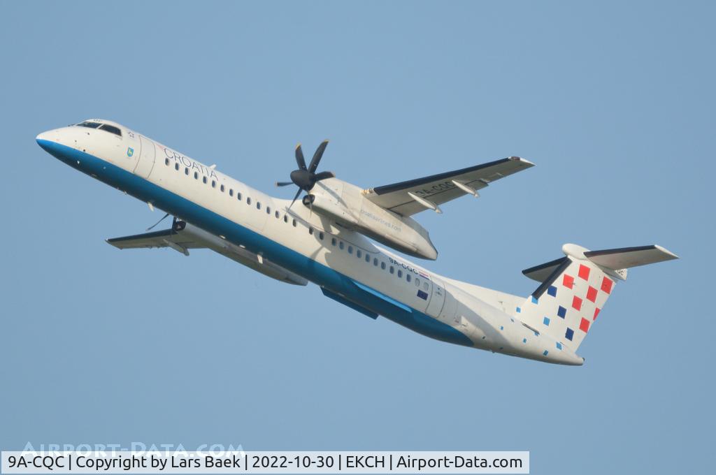9A-CQC, 2009 De Havilland Canada DHC-8-402Q Dash 8 C/N 4258, RWY22R from St. Magleby