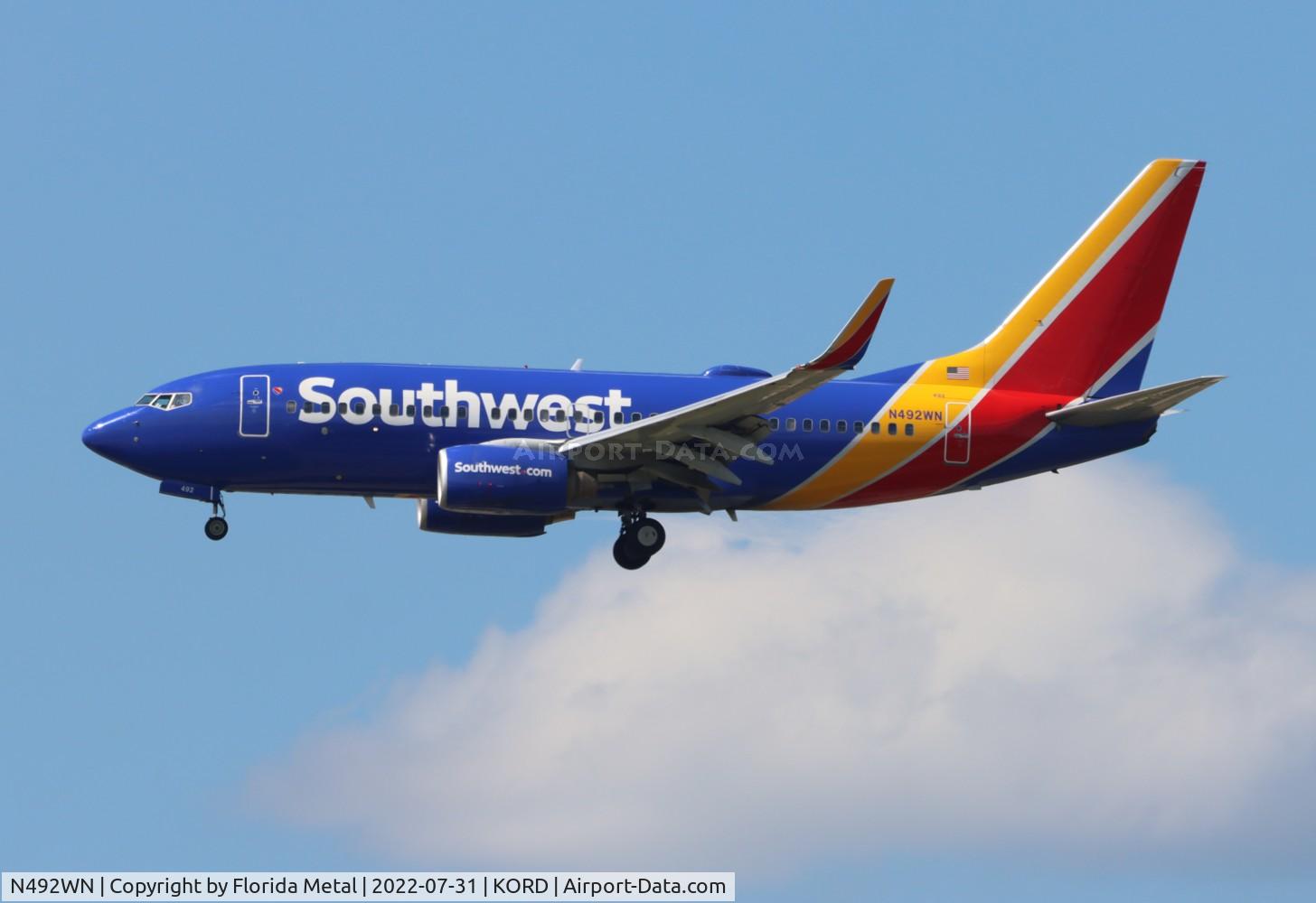 N492WN, 2004 Boeing 737-7H4 C/N 33866, ORD 2022