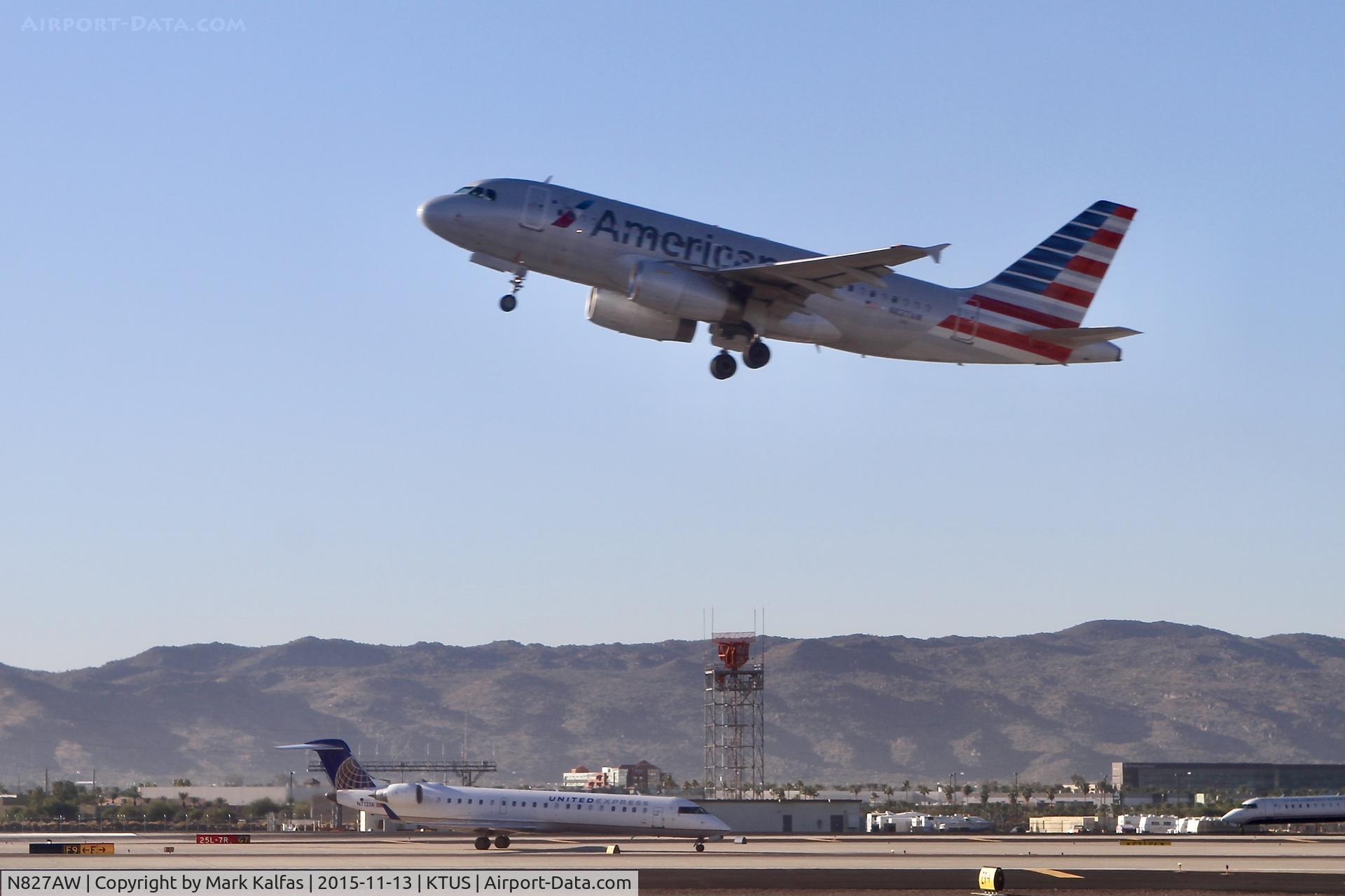 N827AW, 2001 Airbus A319-132 C/N 1547, American A319 Airbus A319-132, N827AW departing TUS