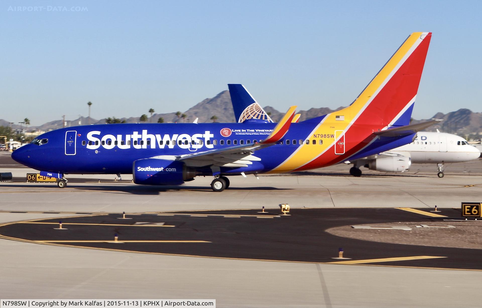 N798SW, 1998 Boeing 737-7AD C/N 28436, SouthWest B737 Boeing 737-7AD N798SW at PHX