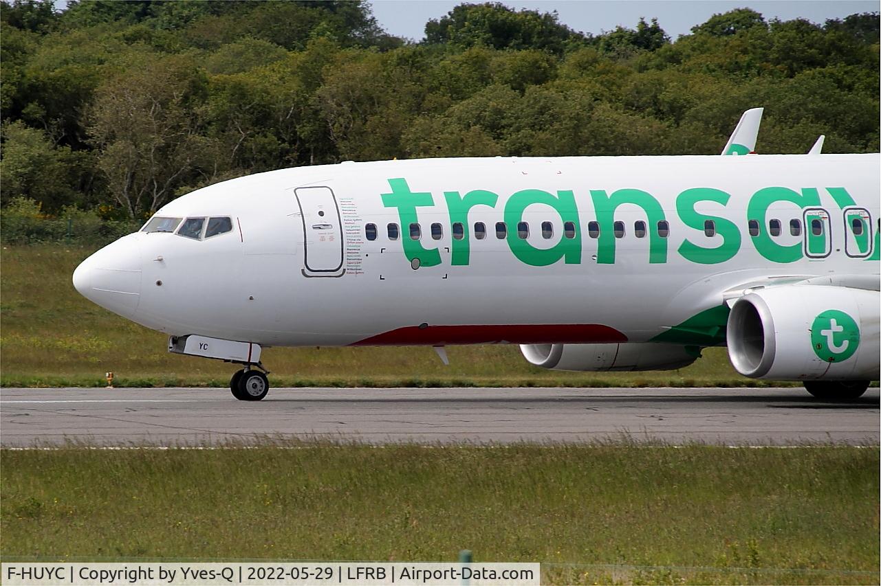 F-HUYC, 2017 Boeing 737-8JP C/N 42086, Boeing 737-8JP, Taxiing rwy 07R, Brest-Bretagne airport (LFRB-BES)