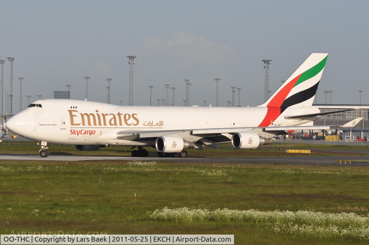 OO-THC, 2007 Boeing 747-4HAERF C/N 35235, Ready to take of from RWY22L
