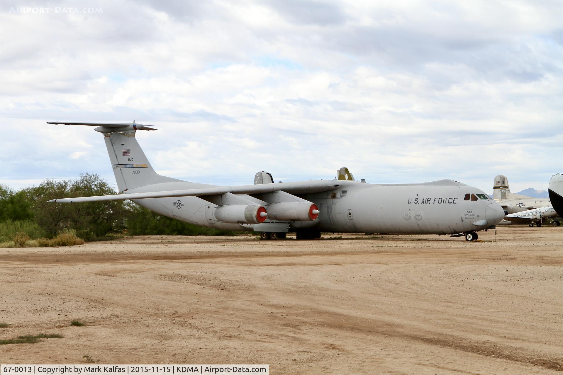 67-0013, Lockheed C-141B Starlifter C/N 300-6264, Lockheed C-141B Starlifter, 305th and 514th Air Wings, McGuire AFBb 67-0013 at Pima