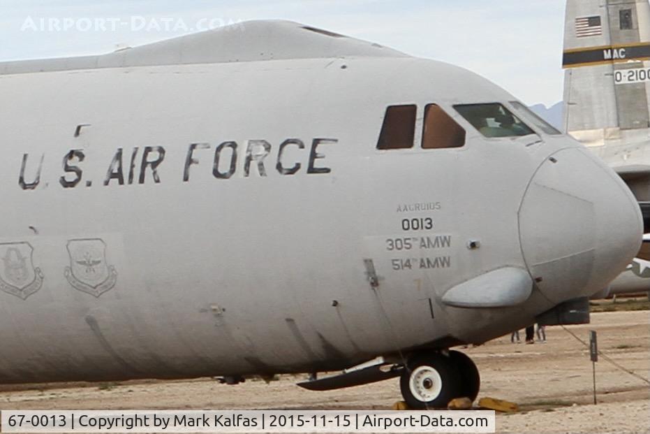 67-0013, Lockheed C-141B Starlifter C/N 300-6264, Lockheed C-141B Starlifter, 305th and 514th Air Wings, McGuire AFBb at Pima