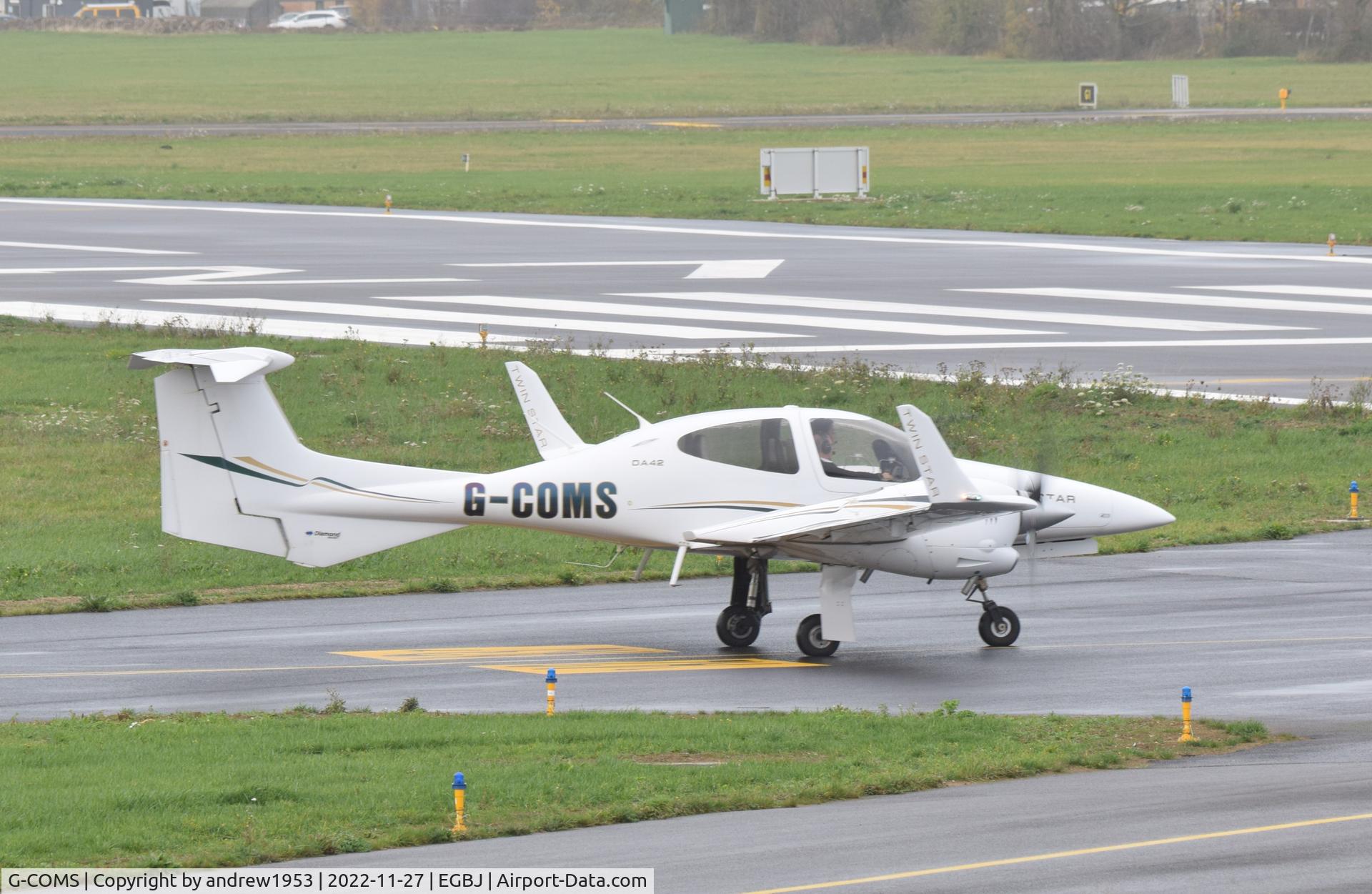 G-COMS, 2007 Diamond DA-42 Twin Star C/N 42.AC040, G-COMS at Gloucestershire Airport.