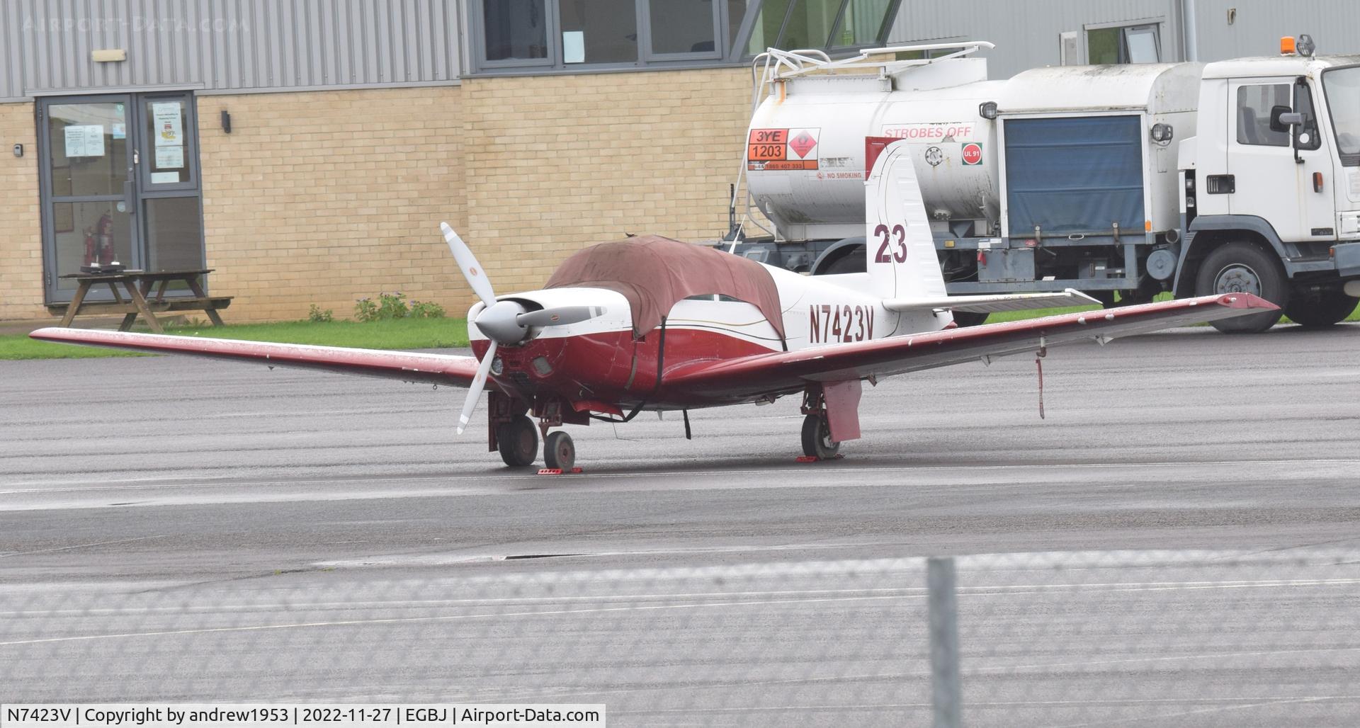 N7423V, 1975 Mooney M20E C/N 21-1163, N7423V at Gloucestershire Airport.