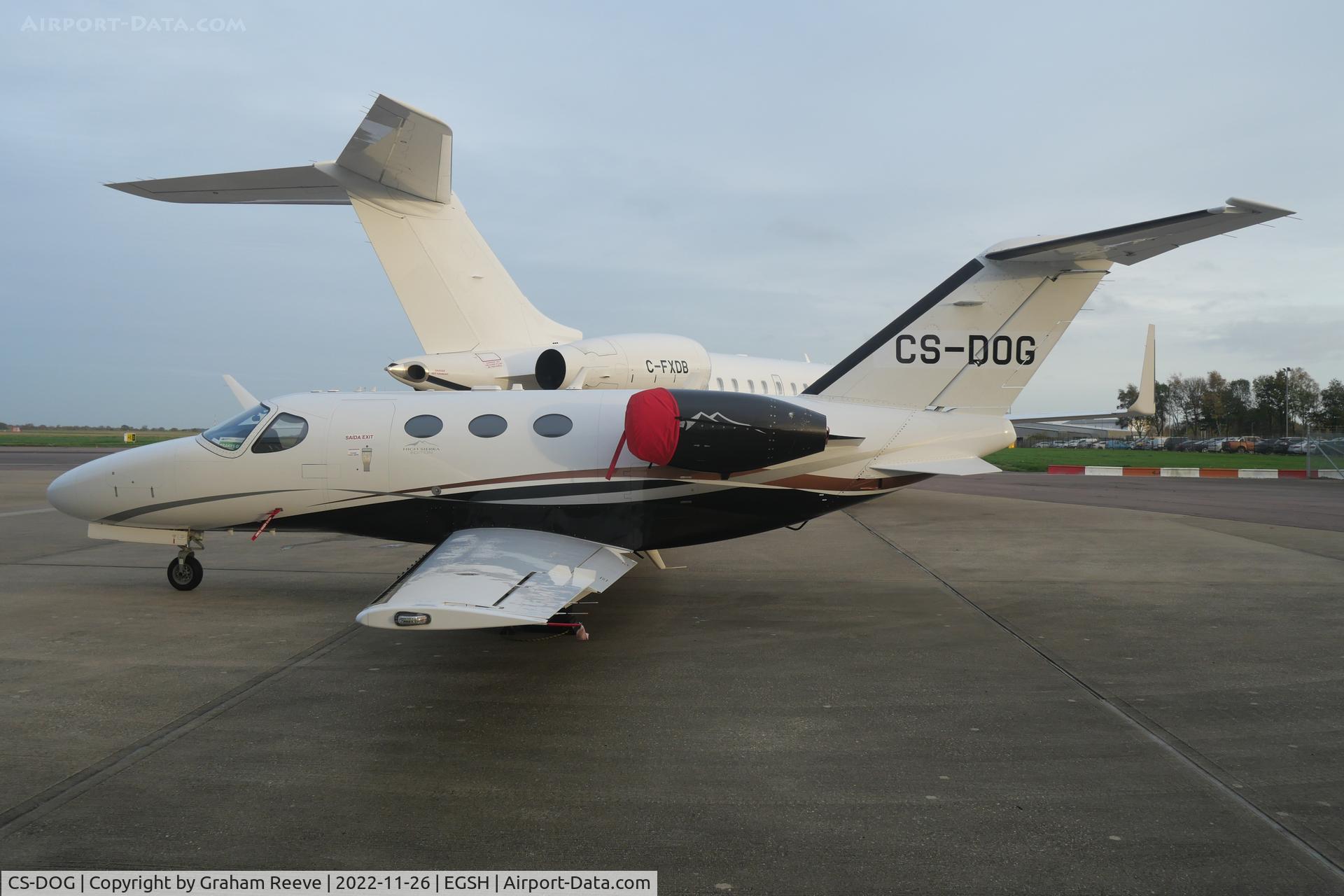 CS-DOG, 2014 Cessna 510 Citation Mustang Citation Mustang C/N 510-0448, Parked at Norwich.