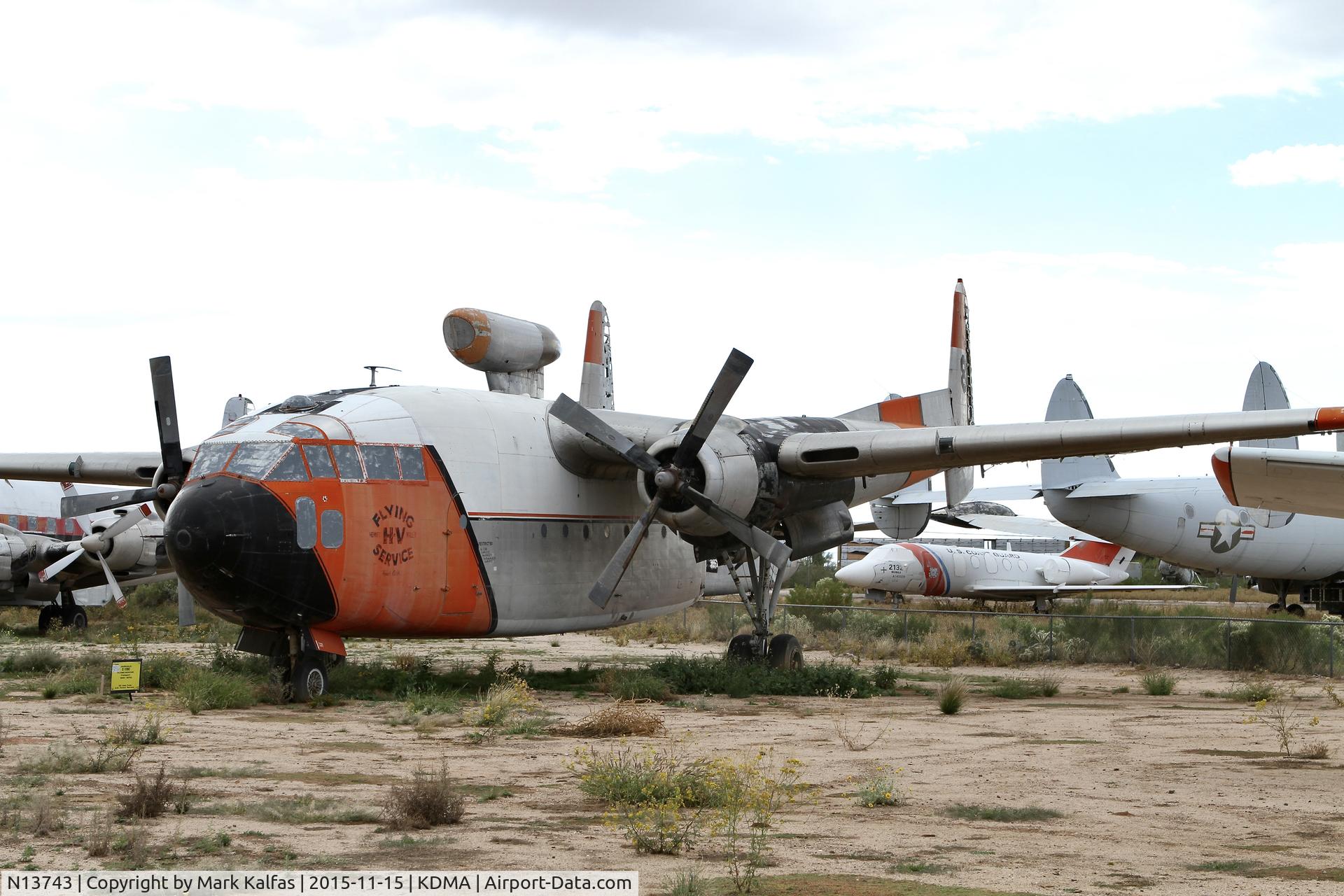 N13743, 1949 Fairchild C-119C Flying Boxcar C/N 10369, Hemet Valley Flying Service Fairchild C-119C Flying Boxcar, N13743 at Pima