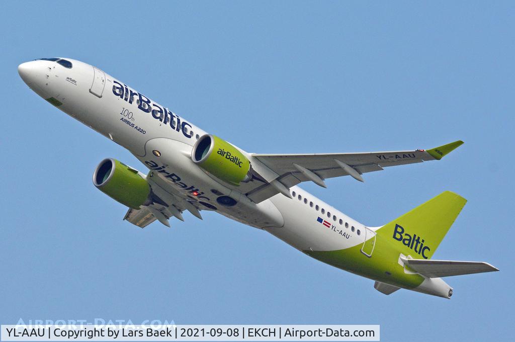 YL-AAU, 2019 Airbus A220-300 C/N 55064, RWY22R