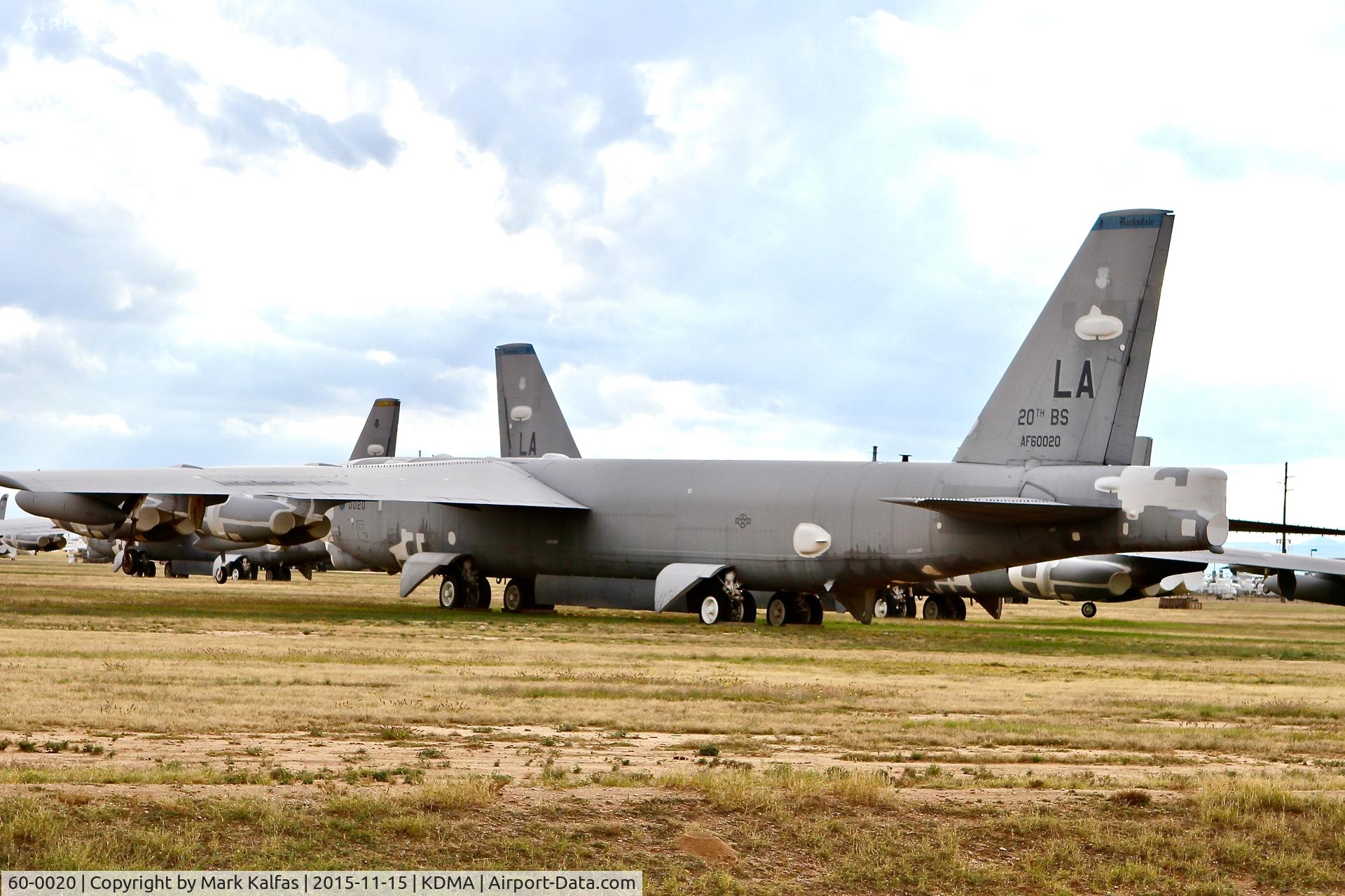 60-0020, 1960 Boeing B-52H Stratofortress C/N 464385, 1960 Boeing B-52H Stratofortress, c/n: 464385, 
60-0020 at DMA