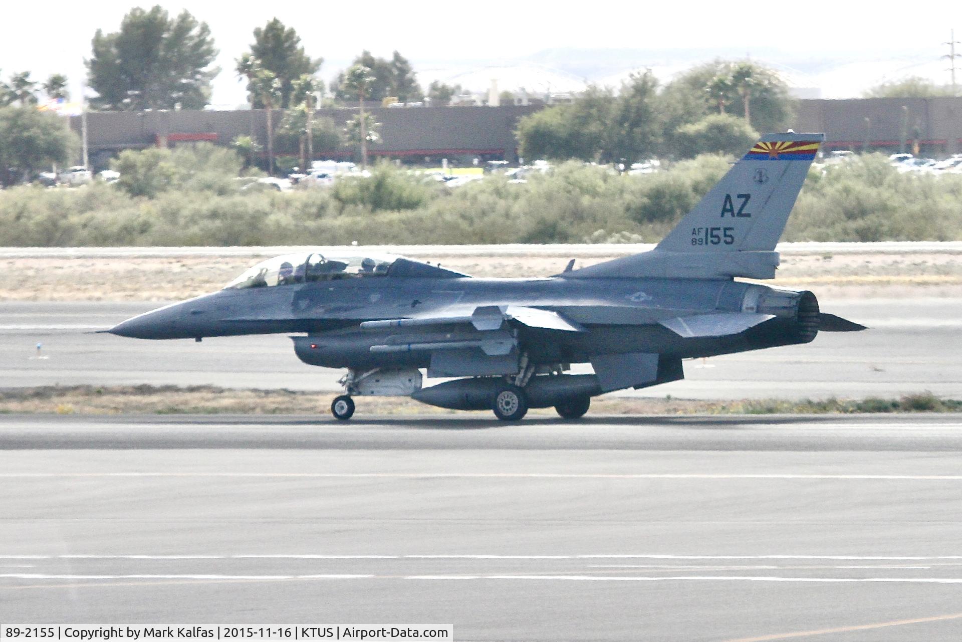 89-2155, General Dynamics F-16D Fighting Falcon C/N 1D-030, Arizona ANG F-16D Fighting Falcon 89-2155 at Tucson Int'l