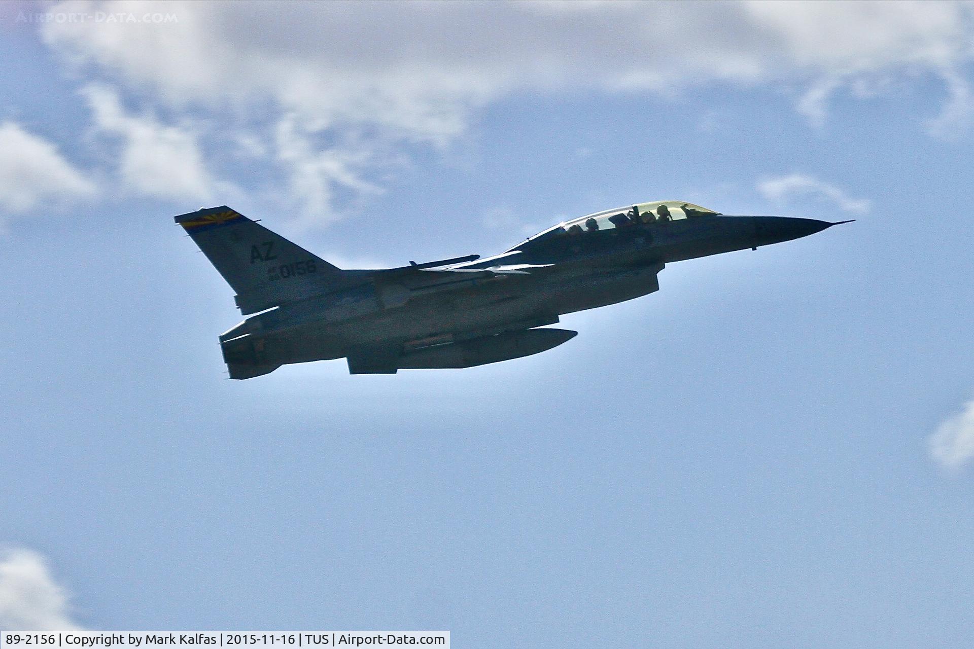 89-2156, General Dynamics F-16D Fighting Falcon C/N 1C-031, Arizona ANG F-16D Fighting Falcon, c/n: 1C-031, *9-2156 departing Tuscon
