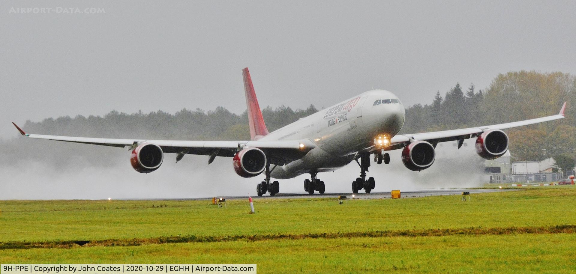 9H-PPE, 2006 Airbus A340-642 C/N 787, Very wet departure