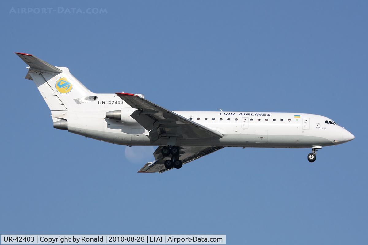 UR-42403, 1991 Yakovlev Yak-42D C/N 4520422116588, at ayt