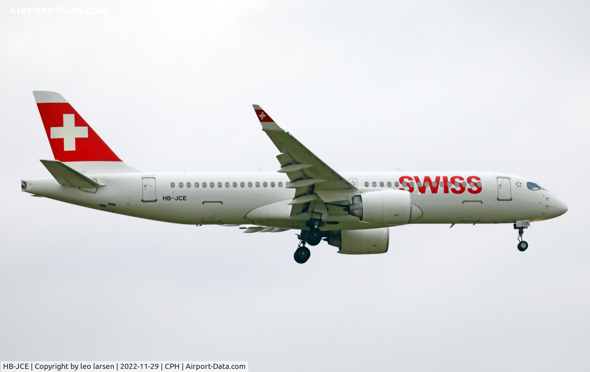 HB-JCE, 2017 Bombardier CSeries CS300 (BD-500-1A11) C/N 55014, Copenhagen 29.11.2022