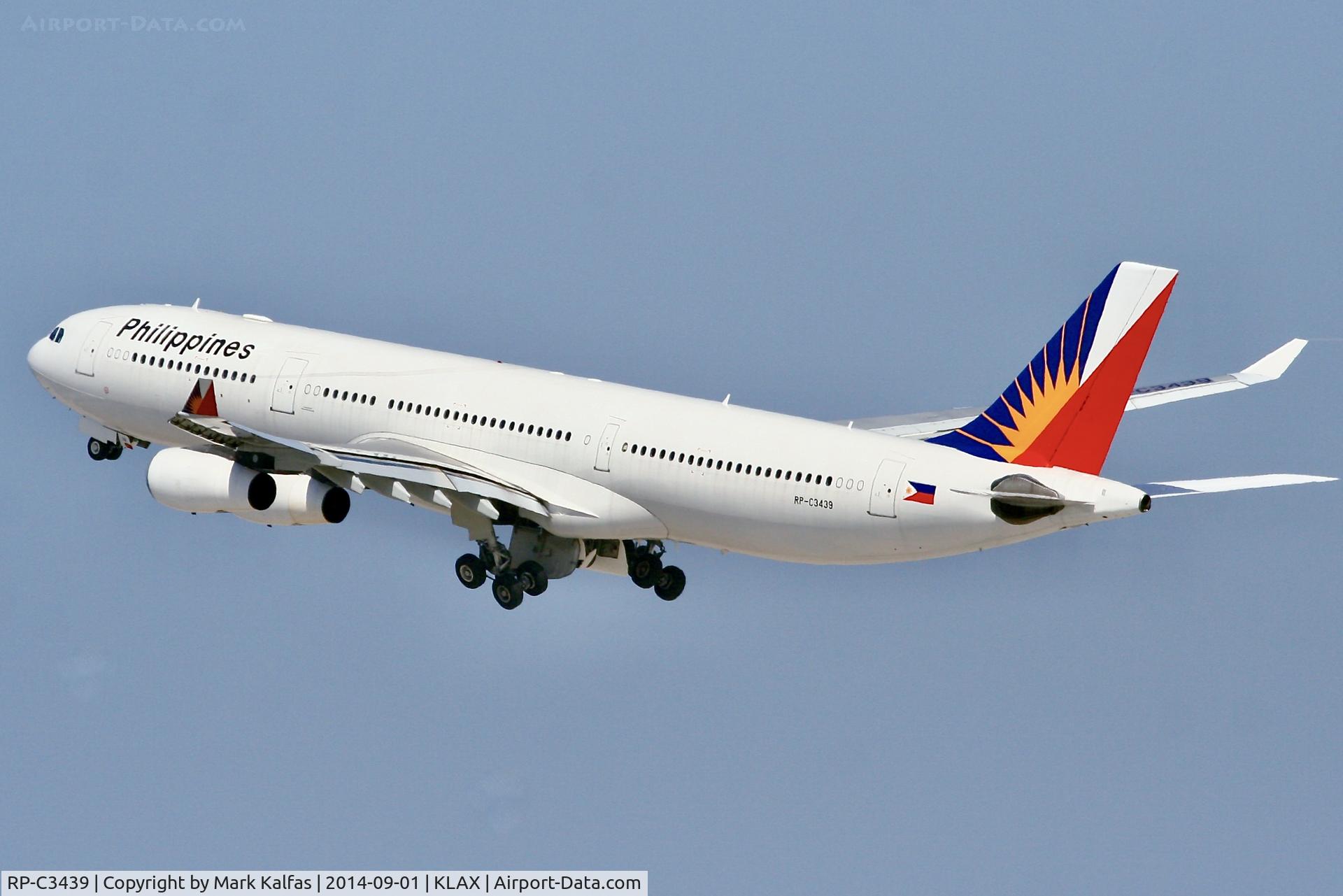 RP-C3439, 2002 Airbus A340-313 C/N 459, Phillipines Airbus A340-313, RP-C3439 Departing LAX