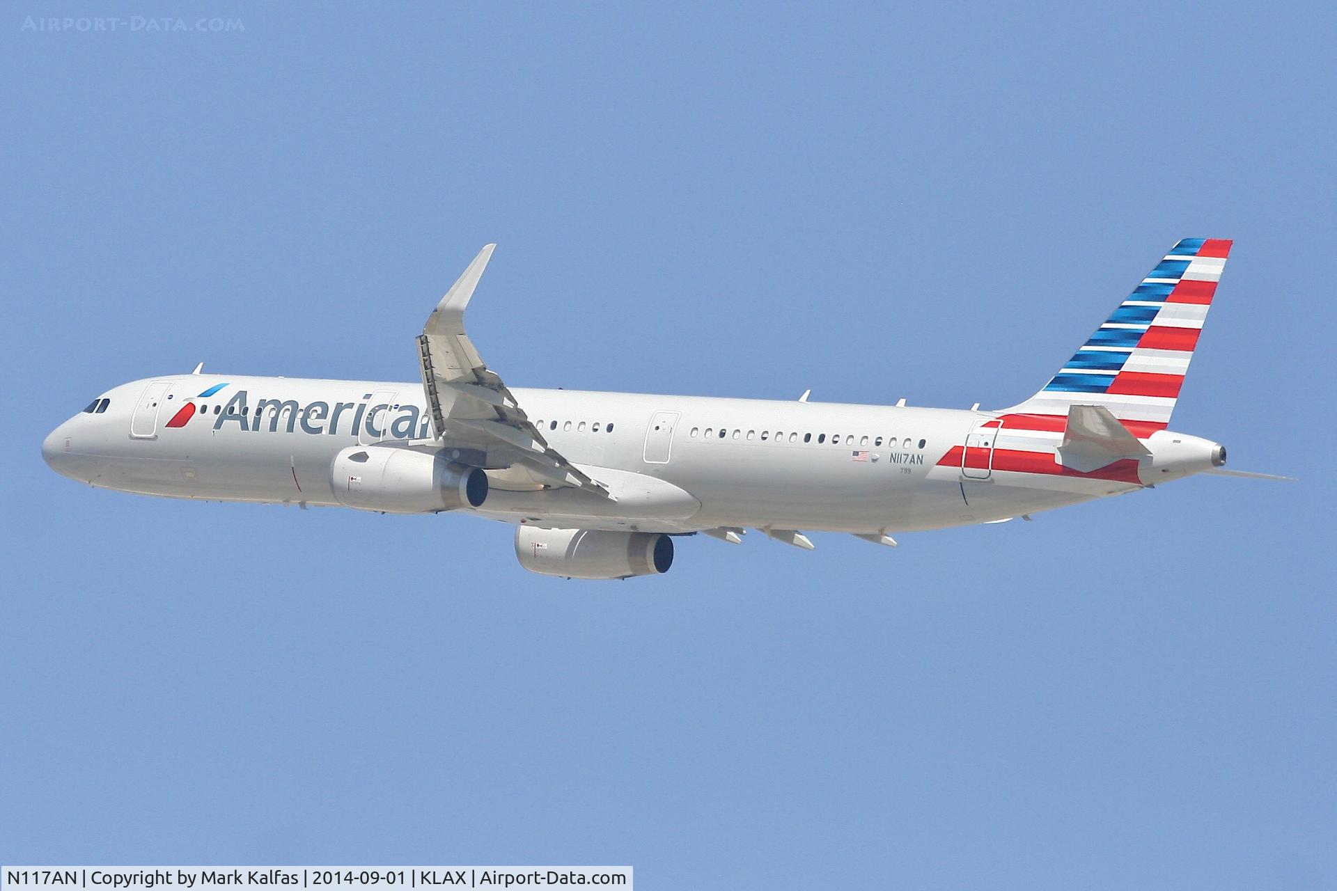 N117AN, 2014 Airbus A321-231 C/N 6094, American Airbus A321-231, N117AN departing 25R LAX