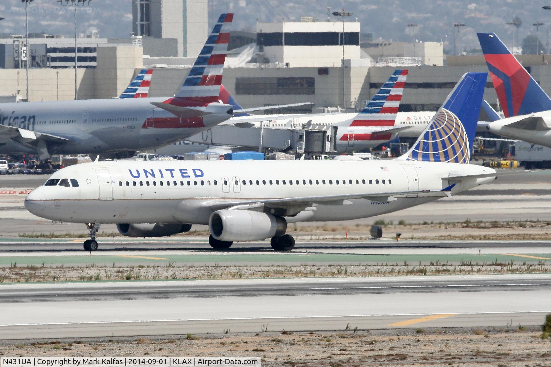 N431UA, 1996 Airbus A320-232 C/N 571, UNITED Airbus A320-232, N431UA arriving at LAX