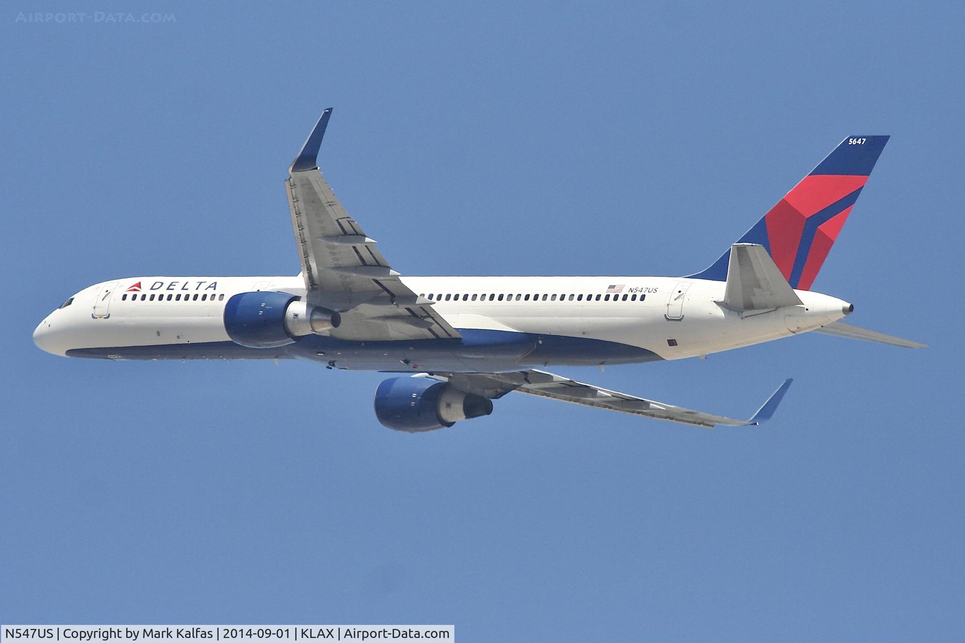 N547US, 1996 Boeing 757-251 C/N 26494, Delta Boeing 757-251, N547US departing 25R LAX