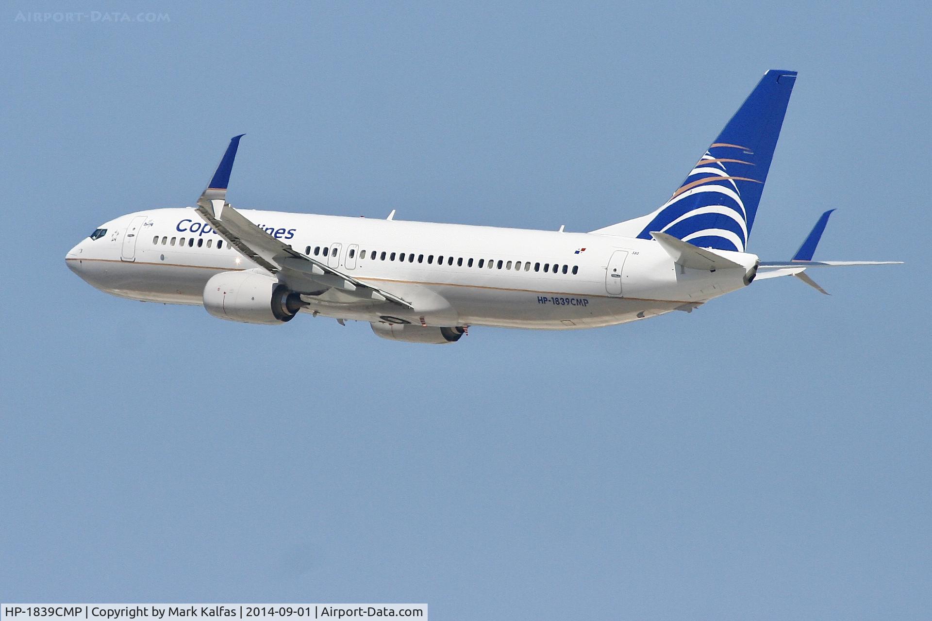 HP-1839CMP, 2014 Boeing 737-8V3 C/N 41446, Copa Boeing 737-8V3, HP-1839CMP, departing 25R LAX