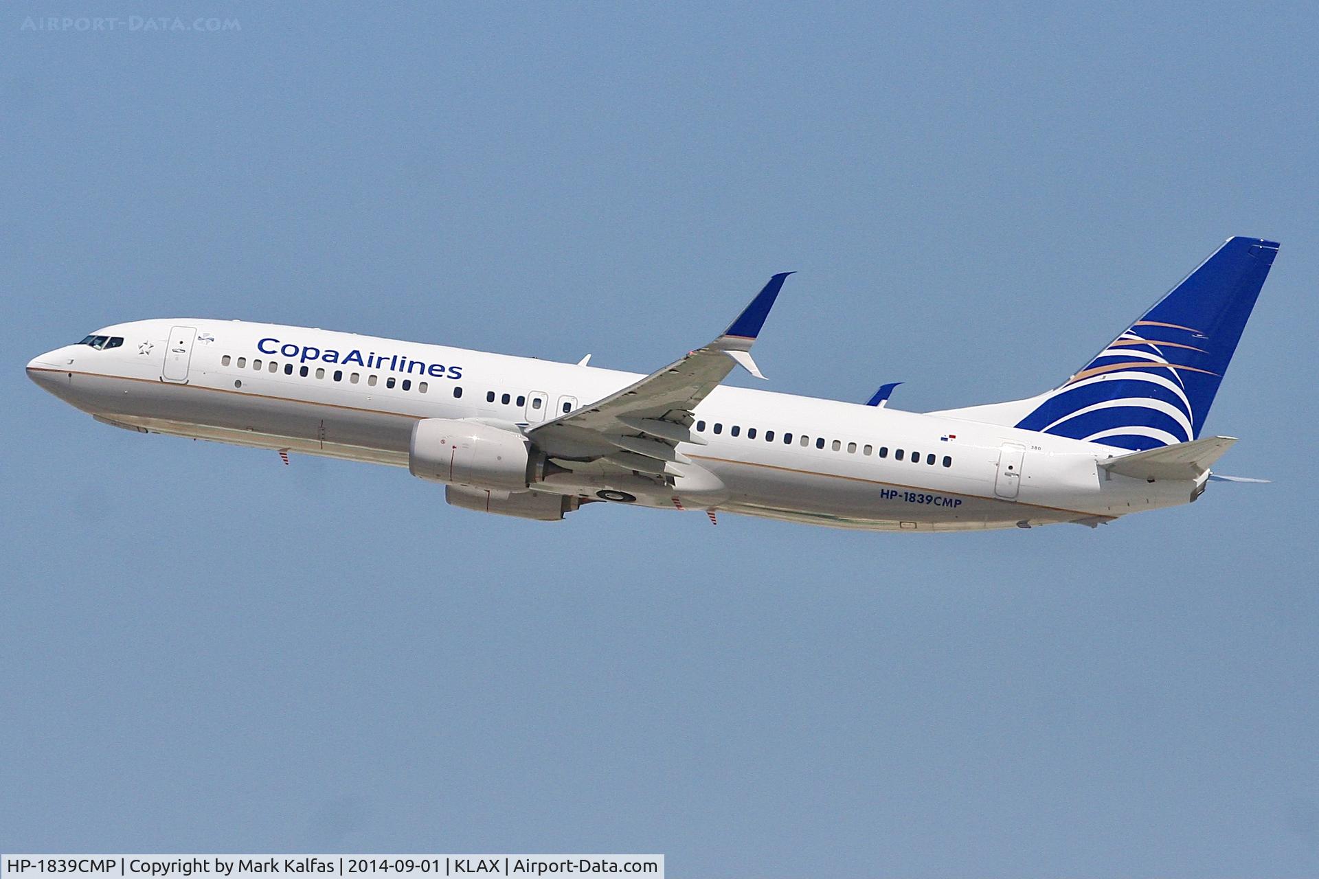 HP-1839CMP, 2014 Boeing 737-8V3 C/N 41446, Copa Boeing 737-8V3, HP-1839CMP, departing 25R LAX