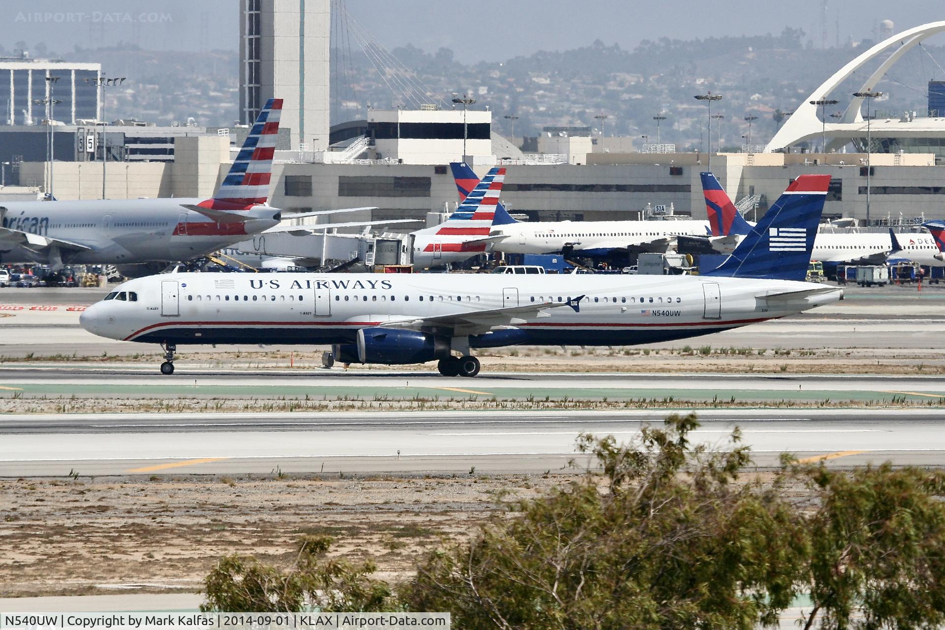 N540UW, 2009 Airbus A321-231 C/N 4107, US Airways Airbus A321-231, N540UW at LAX
