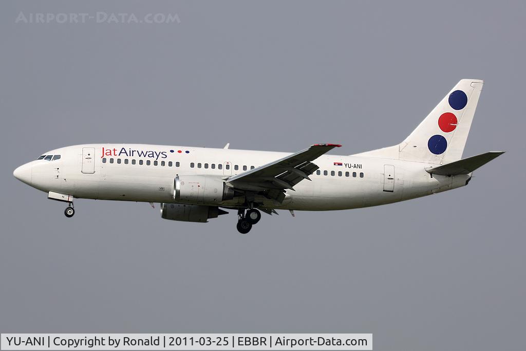 YU-ANI, 1985 Boeing 737-3H9 C/N 23416, at bru