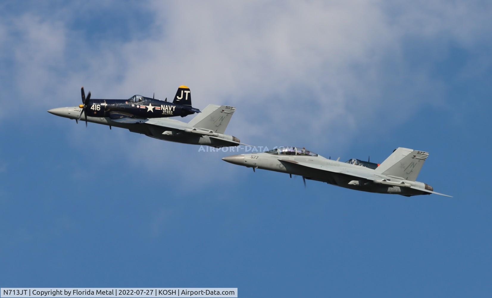 N713JT, 1945 Vought F4U-4B Corsair C/N 97143, OSH 2022