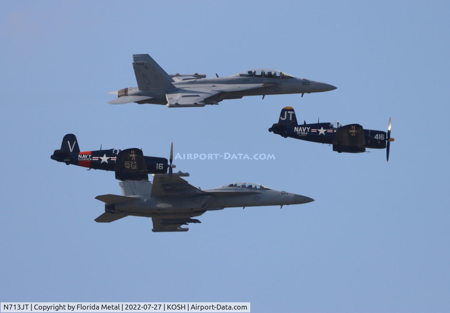 N713JT, 1945 Vought F4U-4B Corsair C/N 97143, Legacy Flight 2022