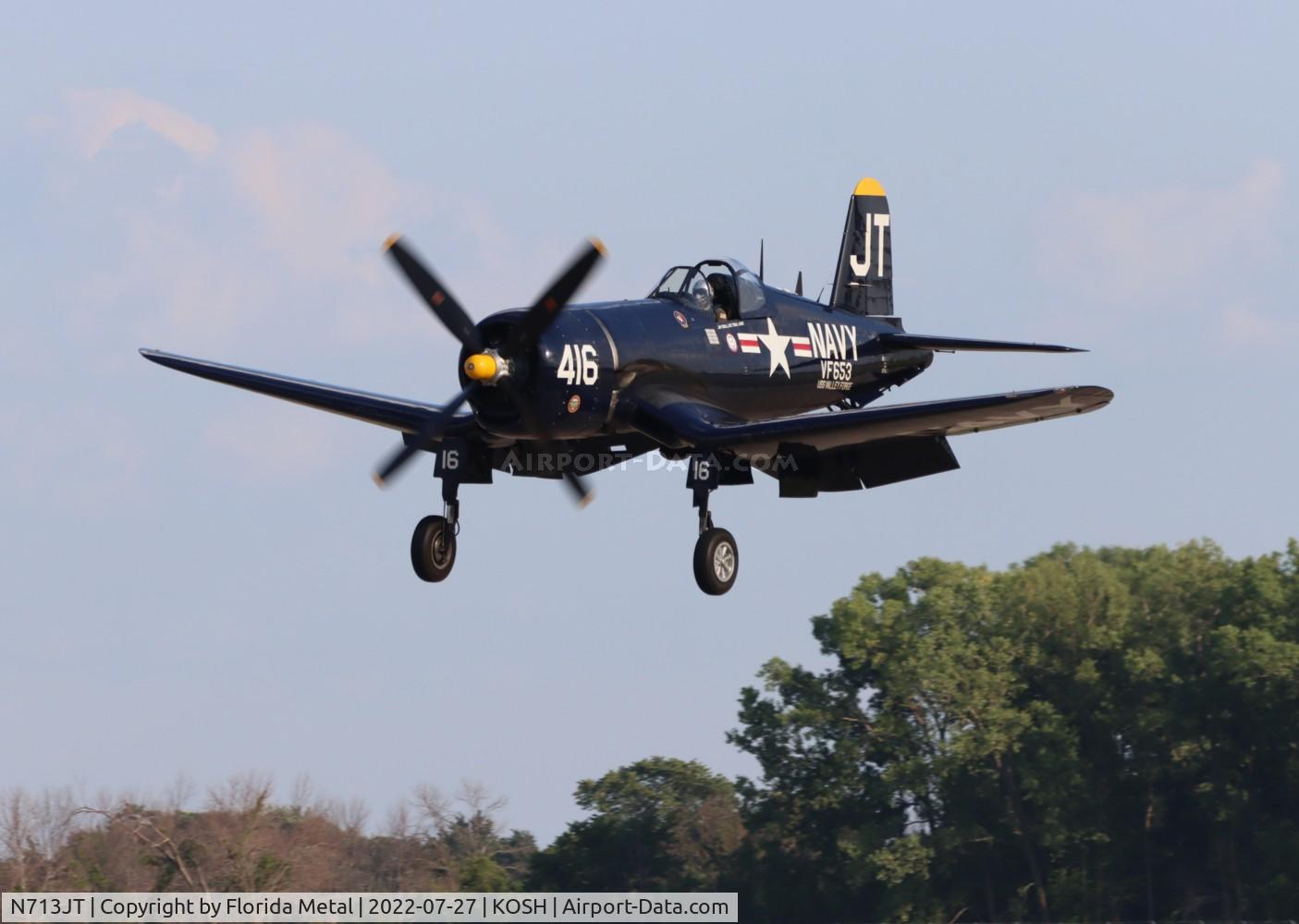 N713JT, 1945 Vought F4U-4B Corsair C/N 97143, OSH 2022