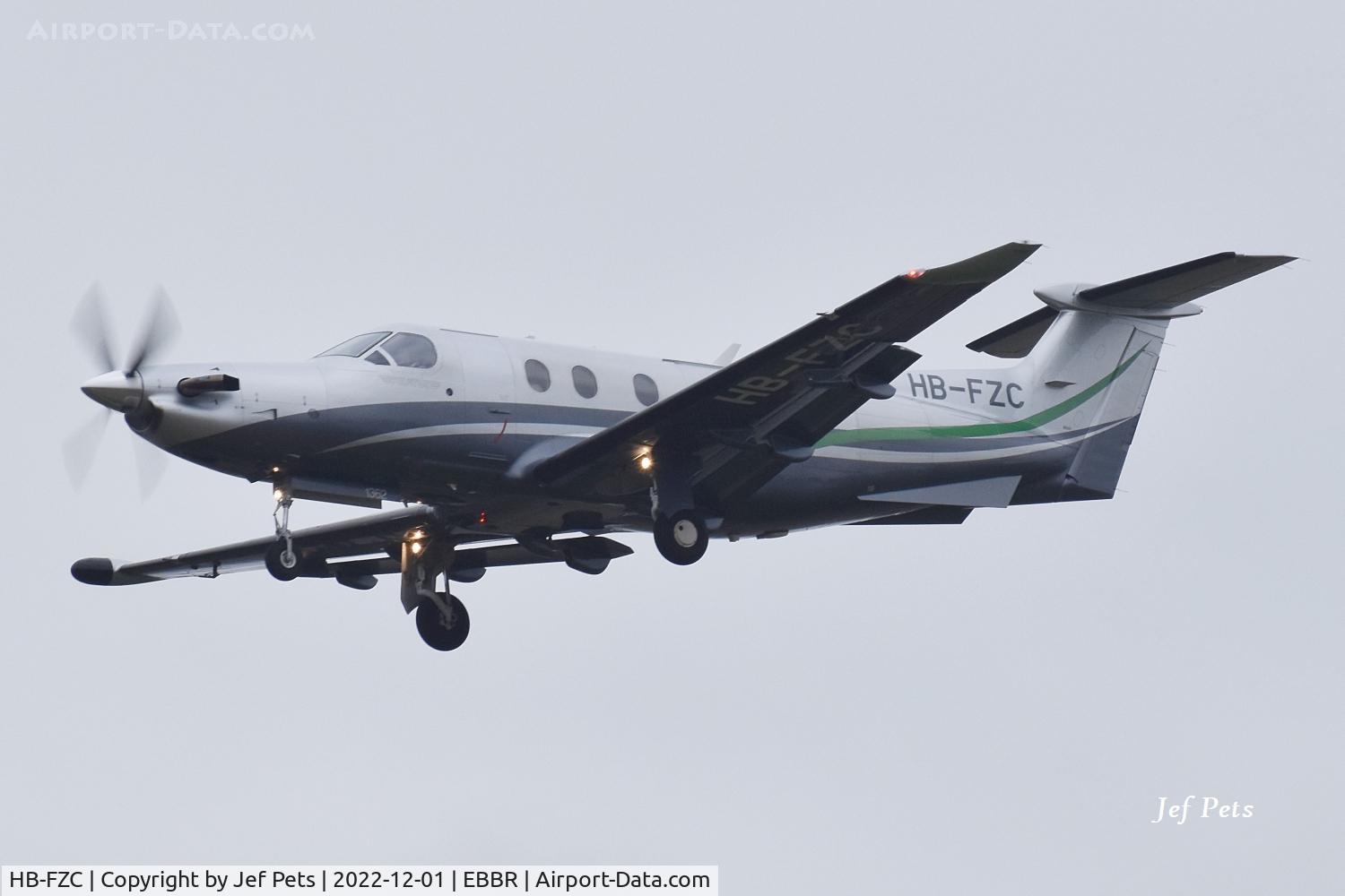 HB-FZC, 2012 Pilatus PC-12/47E C/N 1362, Short final at Brussels Airport.
