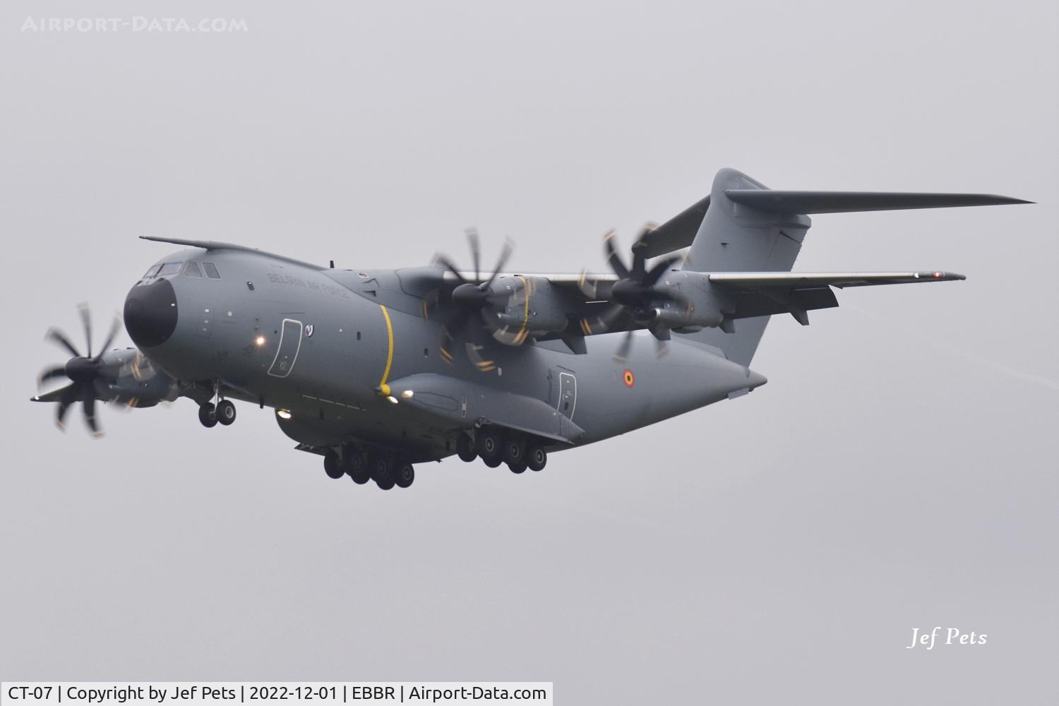 CT-07, 2021 Airbus A400M-180 Atlas C/N 119, Landing at Brussels Airport.
