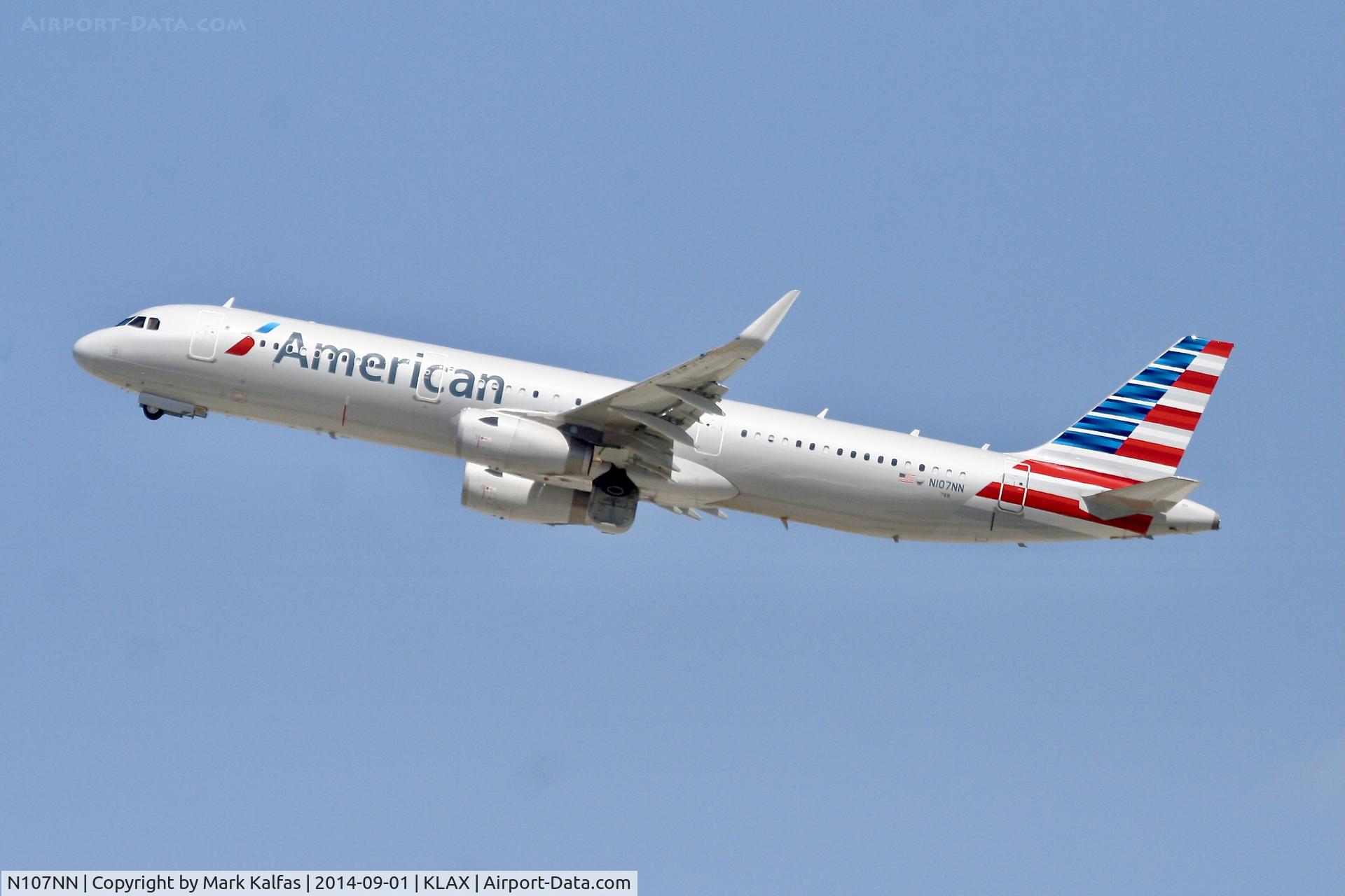 N107NN, 2013 Airbus A321-231 C/N 5938, American Airbus A321-231, N107NN departing LAX