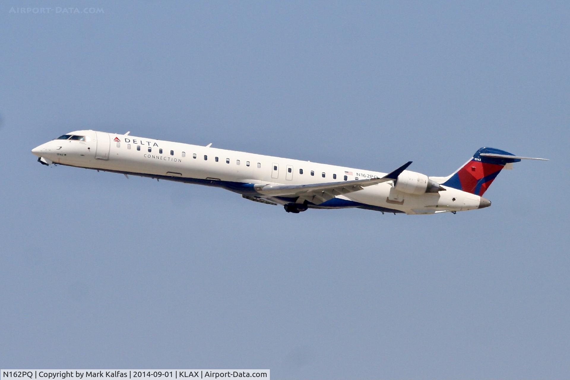 N162PQ, 2008 Bombardier CRJ-900ER (CL-600-2D24) C/N 15162, Delta Connection Bombardier CRJ-900ER, N162PQ departing LAX