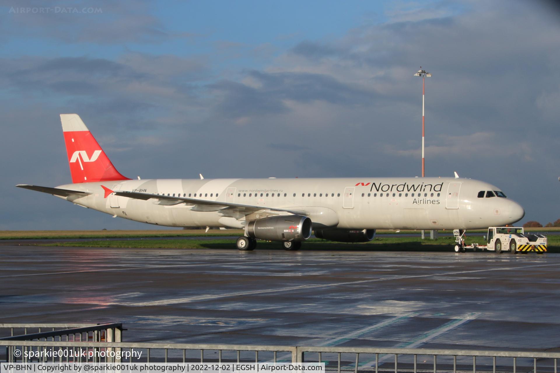 VP-BHN, 2007 Airbus A321-231 C/N 3106, Being towed to Air Livery at Norwich